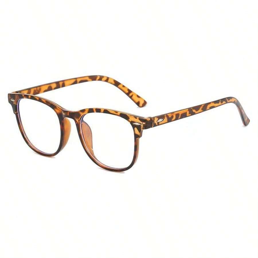 1PCS Blue Light Blocking Glasses Geometric Plastic Decoration Daily Vintage Fashion Classic Elegant Simple Never Outdated All-Match Couple Style Shades Basics Casual Women Clear Glasses For Outdoor Travel Daily Life Office Reading Accessories - 1 件豹紋 - 查看 1