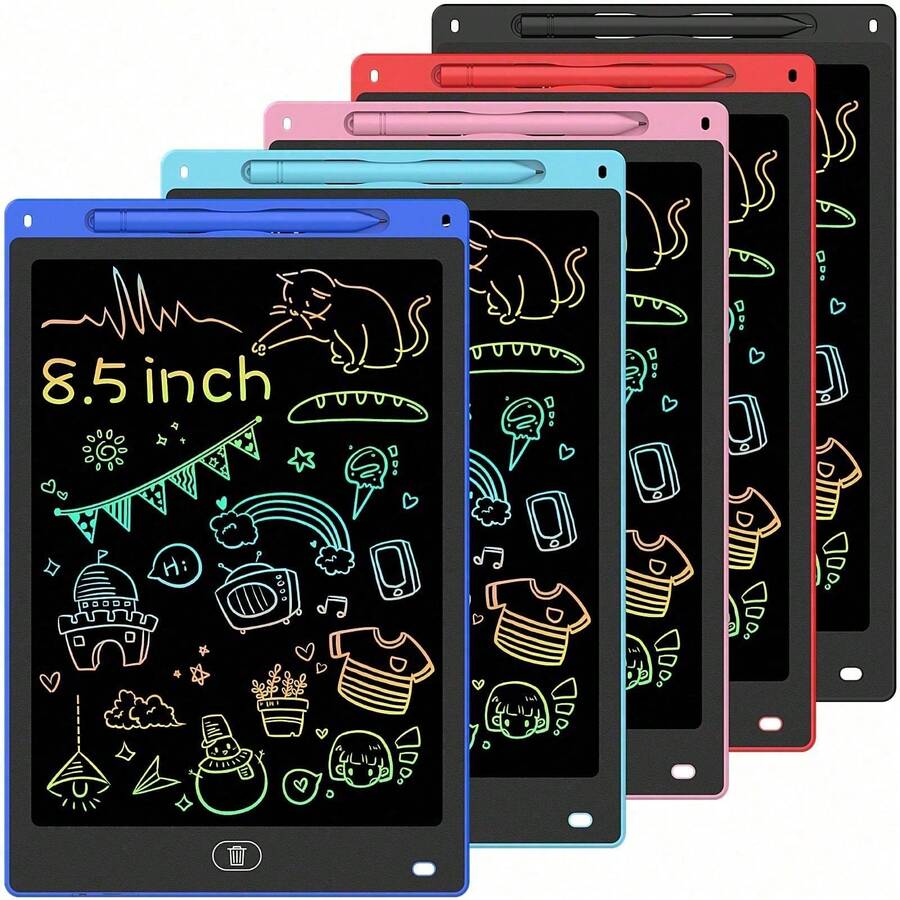 Tableta de escritura LCD de 8 pulgadas, tableta de dibujo Digital, almohadillas de escritura a mano, tablero electrónico portátil para garabatear para niños - Azul - Ver 1