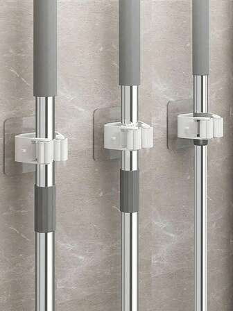 1ชิ้น/2ชิ้นที่ยึดไม้ถูพื้นติดผนังสีเทา 8x5x8ซม.