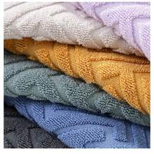 1pc Cotton Towel, Size 34*74cm, Soft Thick Quick-Dry, Unisex, Beige, Gray, Yellow Geometric Pattern - Multicolor - View 7