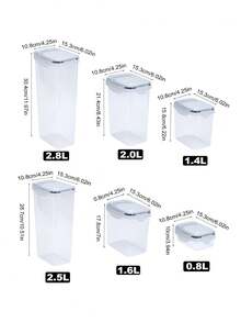 2/4 Piece Airtight Food Storage Containers, Plastic Spaghetti Containers With Lids, For Kitchen Pantry Organization And Storage, Include Labels And Pen - White - View 3