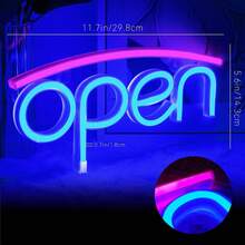 1個 霓虹燈 Open 11.7x5.6x0.7英吋 (約 29.8x14.3x1.8公分) 營業中霓虹燈 電池或USB供電 商店店鋪展示窗 餐廳咖啡廳酒吧酒店紋身美容院派對牆面裝飾 開店/關店告示牌 (紅藍色) - 彩色 - 查看 10