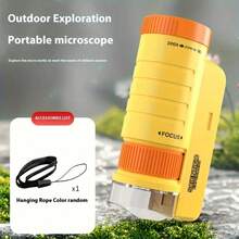 Grampus 60x-200x LED袖珍显微镜，便携式手持STEM玩具，适合儿童和成人，迷你显微镜，适用于学生科学实验室，用于微生物观察和户外探索。 - 彩色 - 查看 11