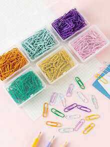 Macaron Color Paper Clips, Creative Curved Clips For Scrapbooking, Decorative Stationery Bookmarks, Colorful Metal Paper Clips, School & Office Supplies, Suitable For File Organization