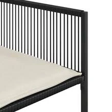 vidaXL 4 Stück Gartenstühle Mit Kissen, Schwarz Poly Rattan - Black - View 10