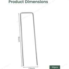 100 szt. 6-calowych ocynkowanych metalowych palików ogrodowych, trwałe klipsy do tkanin ogrodowych do tworzenia barier, okrywy gruntowej, dekoracji zewnętrznych, stabilności ogrodzenia