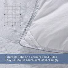 MAPLE DOWN - Edredón suave de tamaño Queen acolchado con pestañas en las esquinas microfibra cepillada ligera transpirable lavable a máquina blanco 90 x 90 pulgadas - blanco - Ver 5