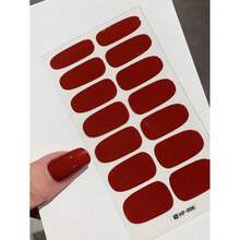 6 Sheets Autumn Winter Nail Stripe Stickers Brown Color Full Cover Dark Red Fall Nails Art Decals Polish Sticker Self-Adhesive Slider Manicure Decoration With File Sticks