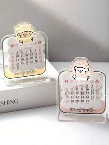 1pc Multi-Functional Desktop Calendar, Memo Clip, Cute Card Holder, Desk Decor, Ideal For Marking Important Dates And Holidays, Place In Front Of Computer - Multicolor - View 2
