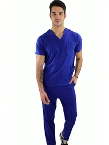 SOULMATE Pijama Quirúrgica Hombre Boston - Azul Rey - View 2