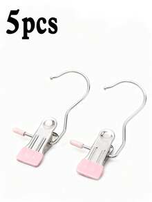 Bộ 20/10/5 chiếc kẹp quần áo bằng thép không gỉ chất lượng cao, giá treo quần áo bằng kim loại có thể điều chỉnh kèm kẹp, kẹp giặt đồ có móc, kẹp quần áo treo di động trang trí cho quần áo, quần tây, váy, thích hợp cho mùa xuân và mùa hè. - Nhiều màu - Xem 15