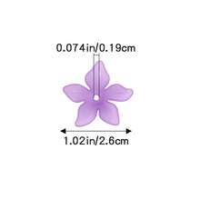30pcs 26mm Flower Frosted Acrylic Beads Caps Mixed Color Loose Spacer Bead For Jewelry Making DIY Bracelet Necklace Accessories - 綠色 - 查看 2