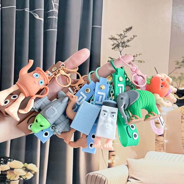 1pc Tung-Tong-Keychain Set, Brain Rotting Creature Keychains, <Shan Hai Jing> Foreign Monster Theme For Car/Bag Wall Decorations. Suitable As Party Birthday Gifts And Game Accessories.