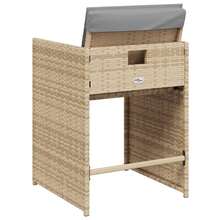 vidaXL 4 Stück Gartenstühle Mit Kissen, Beige-Mischung Poly Rattan - Beige - View 7