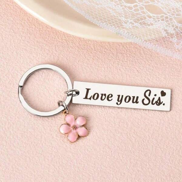 1pc Love You Sister Keychain For Women Girls Big Little Sister Christmas Birthday Gift From Brother Sister In Law Soul Sister Engraved Key Chains For Bestie Sisters Friends Female