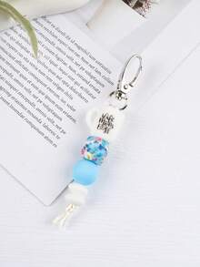 Móc khóa hạt silicon hình cốc cà phê và hoa cúc dành cho nữ, móc khóa túi/ví, vòng tay, móc chìa khóa, quà tặng Ngày của Mẹ - Màu cà phê - Xem 18