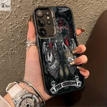 Funda con ilustración de cartas de tarot de carro para Samsung Galaxy S25ULTRA, S24PLUS, S23FE, S21PRO, S22, S20+, A03S, A05S, A14, A31, A53, A34, A10, A04E, M04, A33, A35, A55, A72, A71, A70, A22, A16, A06, A20S, A54, anti-suciedad, a la moda, moderna, colorida, plateada IMD - Mezcla de colores - Ver 4