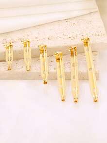 10个/包 不锈钢胸针杆别针背扣，带安全扣，适用于手工制作工艺品徽章胸针夹针安全锁胸针空白底座安装针，用于DIY珠宝制作材料配件 - 胸針 - 查看 6