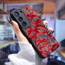 Labios Rojos Vívidos Diseñados para Funda de Teléfono  Galaxy S25 Ultra/S24 PLUS/S23+/S22/S21 Series con Absorción de Impactos, Antideslizante, Estructura Ligera, Diseño Nuevo y Elegante y Protección de Funda Suave de TPU de Alta Calidad - Colores mixtos - Ver 3