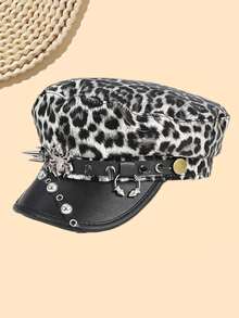 1pc Women's Halloween Fashionable Skull Newsboy Cap, Unisex, Adjustable, Suitable For Halloween Wear (The Hat May Have An Odor, Which Can Be Eliminated By Placing It In A Ventilated Area)