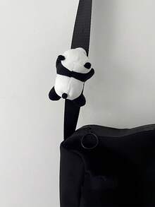 1pc Cute Plush Panda Doll Brooch For Bag Accessory - Black and White - View 11