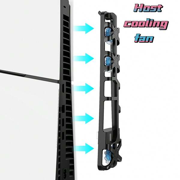 Ventilador de Resfriamento para o novo Console P5 SLIM, com 3 Ventiladores de Resfriamento de Alta Velocidade e Luzes LED Estilizadas. Acessório de Resfriamento Eficiente, Ventilador de Resfriamento Silencioso Ajustável, Ativação/Desativação Inteligente, Luzes LED e Porta USB3.0 para Versão Digital/Disco do Console