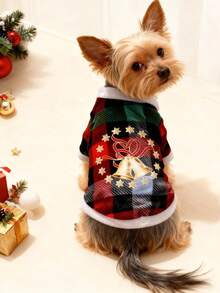 1 قطعة ملابس عيد الميلاد للكلاب والقطط الصغيرة، كنزة صوفية من الفليس والشيربا بطبعة قصب السكر، ملابس علوية أليف للأعياد للجراء والسلالات الصغيرة. ملابس عيد الميلاد للكلاب والقطط. إكسسوار عيد الميلاد للحيوانات الأليفة
