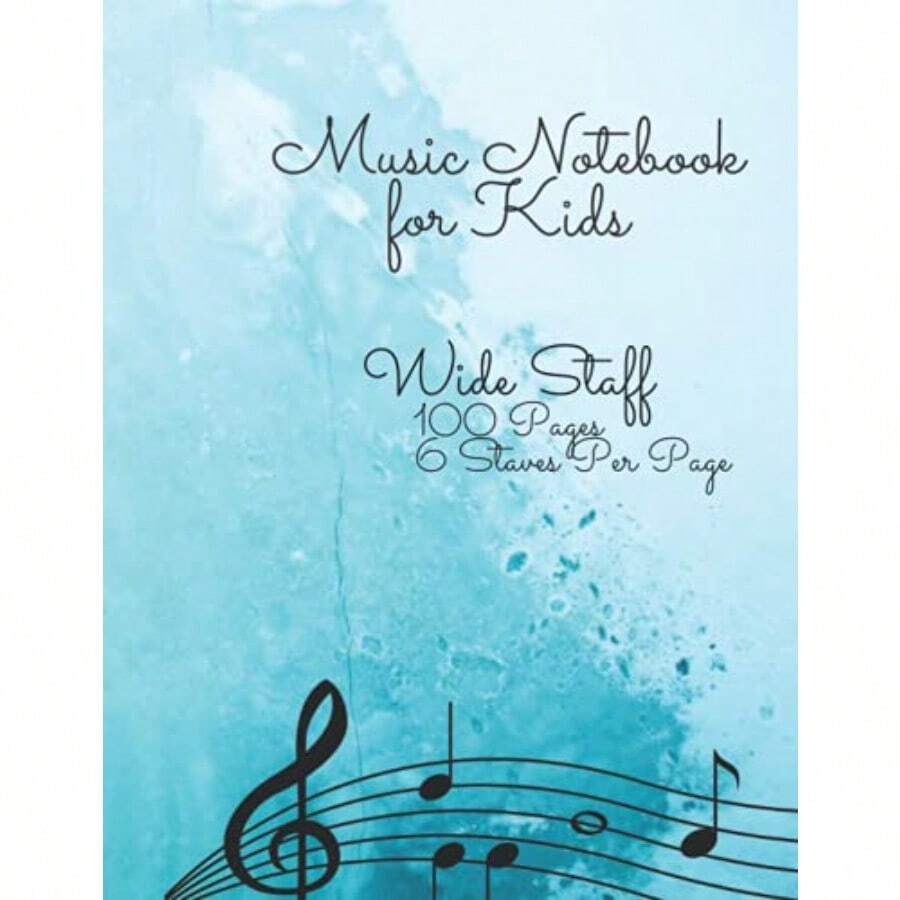 MUSIC NOTEBOOK - WIDE STAFF Music Notebook For Wide Staff Blank Paper 6 Staves Per Page Staff Paper Notebook 100 Pages 8.5"x11": Wide... Wide Staff Blank Manuscript Paper - como en la foto - Ver 1