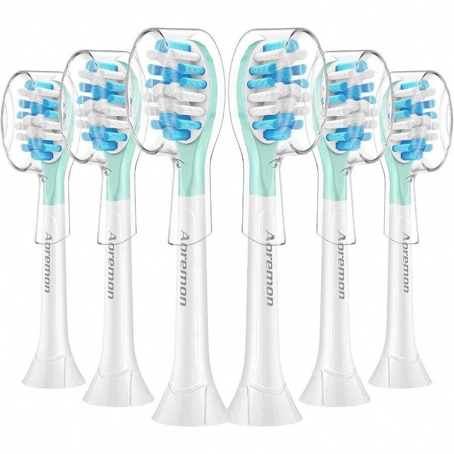 ZxcvReplacement Toot Ea  Pils Sonicare C3 P Plaque Control X9044/65 G3 Gum Care X9054/65 W3 4100 5100 6100 7500 C1 C2 Flexcare Clean EyW 6 Count WToothbrush Replacement Heads - 白色 - 查看 1