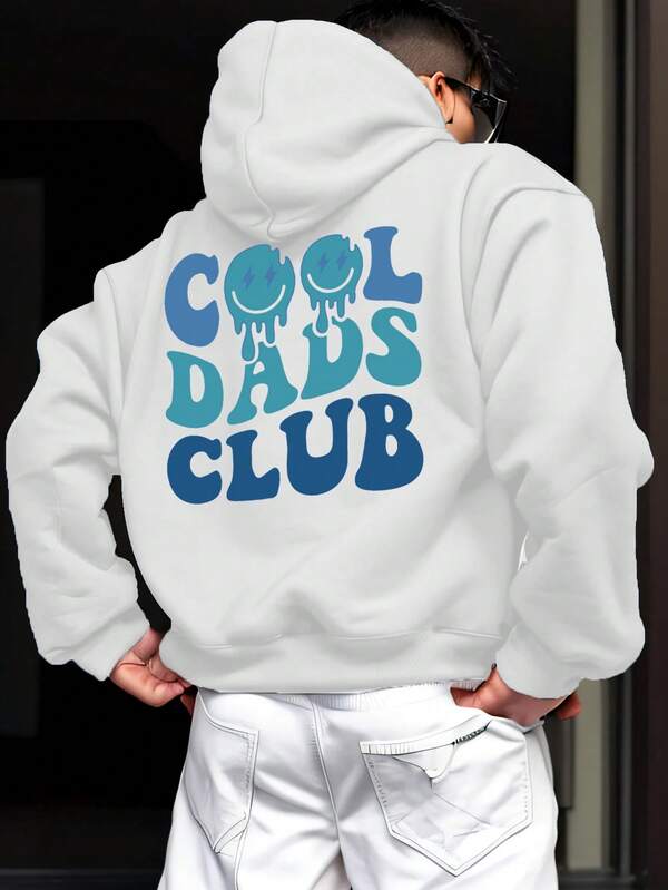 Sudadera con capucha deportiva casual nueva para hombres, con estampado gráfico "COOL DADS CLUB", cálida y cómoda para exteriores, adecuada para amigos, equipos, clubes, viajes al aire libre en invierno, uso casual diario, gimnasio, regalo de Navidad o cumpleaños para el padre, sudadera con capucha deportiva ligera y versátil para deportes, senderismo, pesca