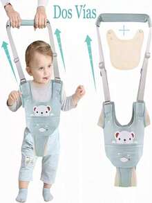 Four Seasons Portable Breathable Baby Walker, Baby Learning Walking Harness, With Waist Protection And Anti-Pull Rope - Mint Green - View 2