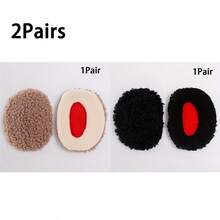 1 对纯色耳罩，柔软羊毛混纺耳套，舒适、毛茸茸、温暖，时尚配饰，适合冬季户外和旅行中的男士和女士