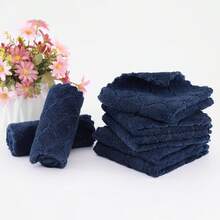 12 Pack Kitchen Dish Cloths (10 X 10 Inches, Cream Yellow), Super Soft And Absorbent Coral Velvet Dish Towels, Nonstick Oil Fast Drying Microfiber Cleaning Cloth, No Lint Household Dishcloths, 2025 - 藏蓝色 - 查看 5