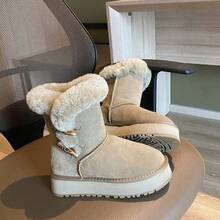 Men Snow Boots - Antelope Brown Upgraded Mid-calf Boots - View 9