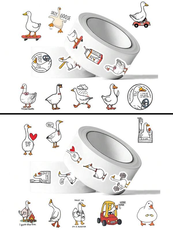 500pcs Funny Goose Expression Graffiti Stickers, Humorous Style Sticker Roll, Internet Meme Stickers Suitable For Motorcycle Helmet, Car, Gift Box, Envelope, Graffiti Stickers, Guitar, Laptop, Luggage, DIY Crafts, Helmet Stickers, Gamer Stickers, Laptop Stickers, Games, Bulk Stickers, Bicycle Stickers, Gamer Birthday Party, Gamer Party, Office Decor