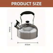 Stainless Steel Whistling Tea Kettle, Suitable For Stove, Gas And Electric Cooktop - Large Capacity, Rust-Proof, Lightweight & Durable, Portable, Easy To Clean, Ideal For Camping, Hiking, Home, Office, Restaurant - No Electricity Required - - - View 5