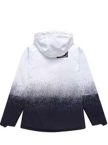 女士连帽滑雪服，一件装，保暖、防风、防水、耐用、透气、弹力，适用于单板/双板滑雪装备，男女皆宜的运动服（不含配件），冬季运动 - 黑與白 - 查看 6