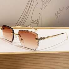 1副男女通用无框方形休闲时尚眼镜 - 彩色 - 查看 14