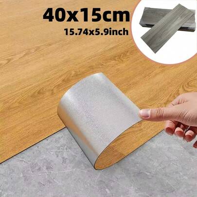 10 pièces/set 40 cm x 15 cm Revêtement de sol imitation bois autocollant - Revêtement de sol autoadhésif, facile DIY pour la cuisine, le salon, le bureau - Épais et durable pour la cuisine, la chambre, le salon, le bureau Stickers muraux