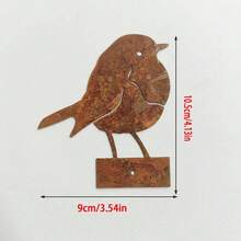 1pc Vintage Metal Nightingale Sculpture With Natural Rust Effect, Suitable For Outdoor Garden Fence Decor, Animal Art Theme, Desktop Display, Ideal Gift For Bird Lovers, Grandparents On Valentine's Day, Easter - Multicolor - View 13