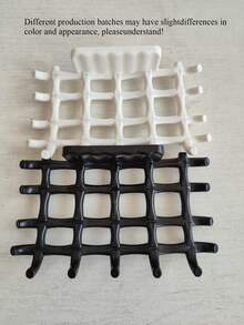 1pc Grid Wall Mounted Soap Dish Holder, Shower Room & Bathroom Drainage Shelf, Door Back Storage Hanger, Suitable For Hanging Towel, Bath Ball, Brush, Headwear, Necklace