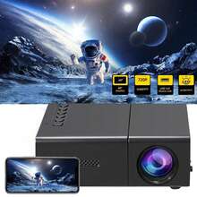 LED Mini Portable Projector, Supporting 1080P High Definition, With Remote Control, USB Power Supply, Suitable For Movies, Presentations, Home Theater - Compatible With Smartphones, For IPad, TV, Laptops, Portable Movie Projectors - Black - View 8