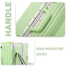 20-Inch Suitcase With Rotatable Wheels - Lightweight ABS Material, TSA Lock, Aluminum Alloy Telescopic Handle. Modern Travel Luggage, Durable And Fashionable Design, Suitable For Airports, Business Trips And Vacations, Airport, Fashionable Suitcase - 綠色 - 查看 8