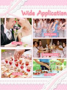 1/10/20/30pcs Pink Bow Cocktail Picks, Acrylic Bowknot Toothpicks Cute Pink Bow Decor Party Toothpicks Cute Fruit Skewers For Appetizers Drink Cake Dessert Birthday Party Decorations - Multicolor - View 5