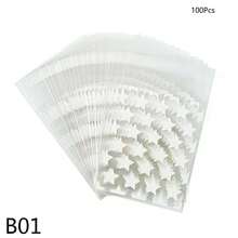 100Pcs Gold Sliver Pink Star Transparent OPP Self-Adhesive Bag Gift Packaging Bags Plastic Jewelry Candy Packaging - Multicolor - View 12