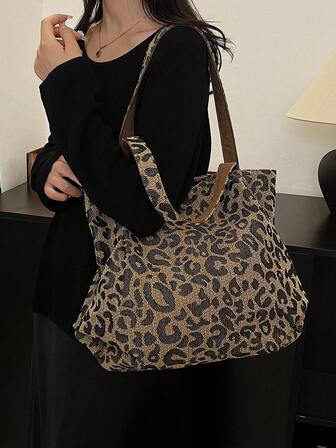 大容量手提包，复古风格仿皮手提包，带前袋，适合工作和旅行