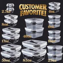 40/10-Piece Food Storage Container Set, Kitchen Organizing Bins, Meal Prep Containers With Lids, Stackable Reusable Snack And Lunch Boxes, Easy-Seal Lids, Plastic Snapware (20/5Containers + 20/5Lids), 40-Piece Set Includes Labels And Marker For Pantry And Kitchen Organization - Black 40PCS (20 Lids + 20Containers) - 查看 10