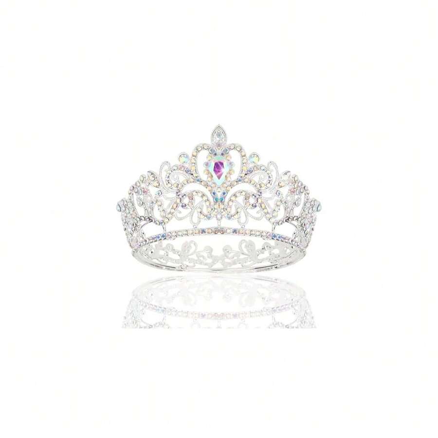 CIEHER Small Crown For FFgirls Cake Topper - Mini Princess Tiara Birthday Wedding Cake Decorations With AB Rhinestones{Inchcolor_nameinch:InchSilverAbRhinestonesinch} - SilverAbRhinestones - Xem 1