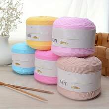 1 Roll/100g Soft Premium Yarn, 16-Ply Medium Thickness - Pastel Colors (Pink, Purple, Yellow, White) - Perfect For Knitting Scarves, Gloves, Sweaters, Hats, Bags And DIY Crafts, Handmade Yarn | Pastel Yarn | Soft Texture - Multicolor - View 3