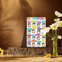 1pc Spanish Emotion Chart Wall Decor For Room - Bilingual English/Spanish Feelings & Emotions Board With Male/Female Characters, Durable Iron Plate For Boys & Girls Bedroom, Classroom, (Spanish Phrases) - 20,32*30,48 cm - Xem 7